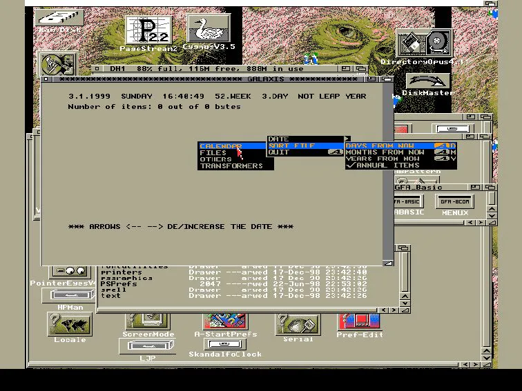 A look at Galaxis running on my Amiga