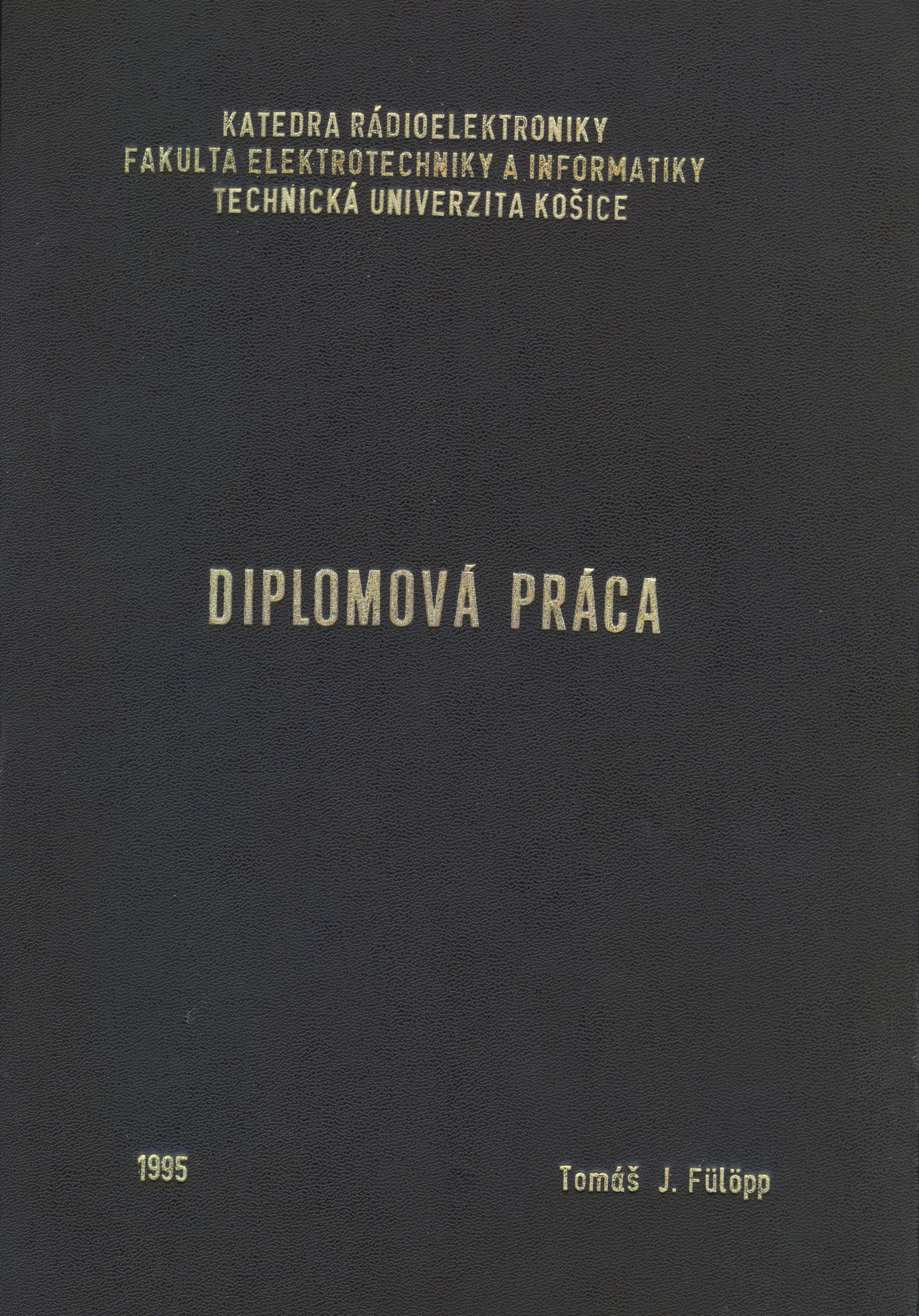 Obálka zviazanej verzie diplomovej práce