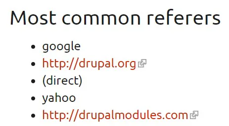 Example output of the module