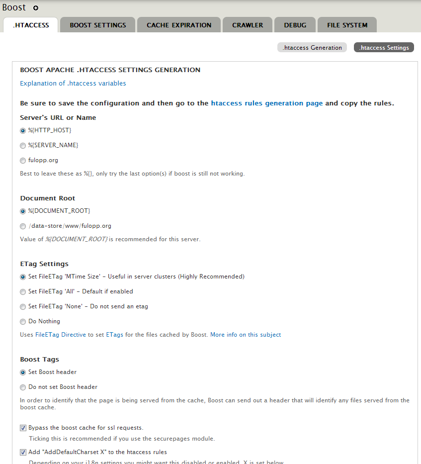 .htaccess settings