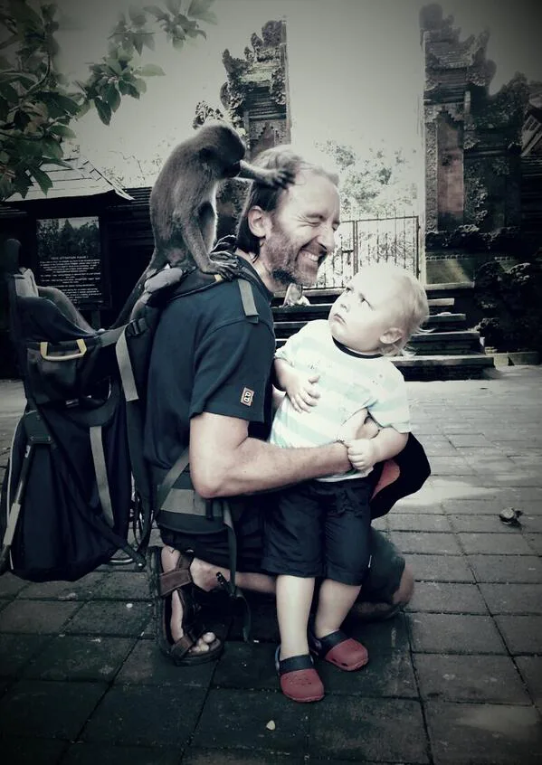 Thor clearly did not approve of the macaque in my hair